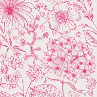 Serwetki 33x33 cm - Botanical Flowers Pink