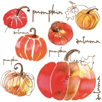 Servietten 33x33 cm - Watercolour Pumpkins