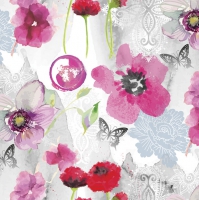 Serwetki 33x33 cm - Blurred Graphic Flowers