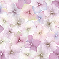Servietten 33x33 cm - Pink Hydrangea Pattern