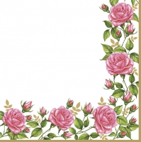 Servietten 33x33 cm - Flower Frame with Garden Roses