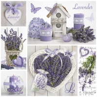 Serwetki 33x33 cm - Lavender Collage