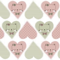 餐巾33x33厘米 - Sweet Heart Kitty