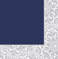 Napkins 33x33 cm - Ornament Frame Blue