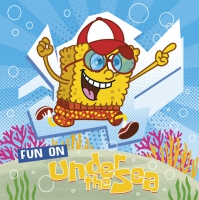 Servietten 33x33 cm - Funny Sea Sponge