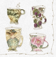 Tovaglioli 33x33 cm - Tea Cups with a Teapot