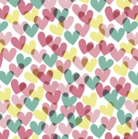 餐巾33x33厘米 - Colourful Hearts