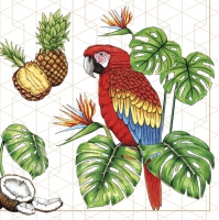 Napkins 33x33 cm - Parrots with Tropical Motifs