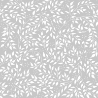 Serviettes 33x33 cm - Leaves Twigs on Grey
