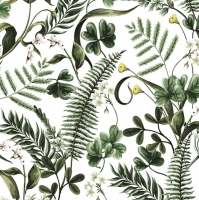 Serviettes 33x33 cm - Ferns and Green Leaves 
