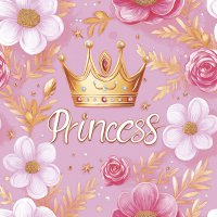Napkins 33x33 cm - Pink Princess Crown