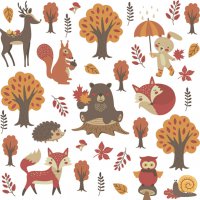Serviettes 33x33 cm - Woodland Animals