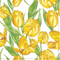 Napkins 33x33 cm - Yellow Tulips Wallpaper