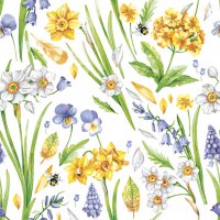 Serviettes 33x33 cm - Watercolour Spring Floral Pattern