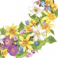 Serviettes 33x33 cm - Photo Spring Wreath