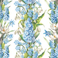 Napkins 33x33 cm - White & Blue Flowers Mix
