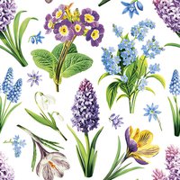 Napkins 33x33 cm - Garden Flowers Wallpaper