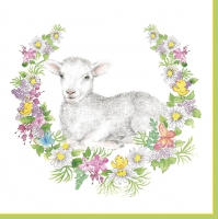 Servietten 33x33 cm - Easter Wreath with Lamb