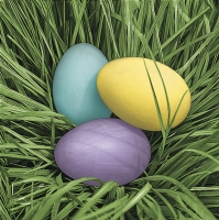 Napkins 33x33 cm - Pastel Eggs in Grass 