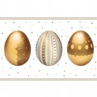 Салфетки 33x33 см - Golden Easter Eggs