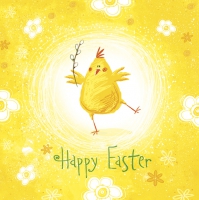 Serviettes 33x33 cm - Happy Easter Chicken