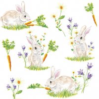 Servilletas 33x33 cm - Bunnies with Carrots