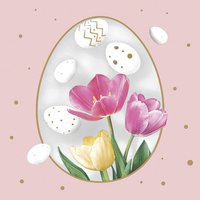 Serviettes 33x33 cm - Tulips in Egg Frame