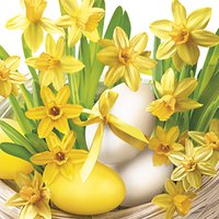 Serviettes 33x33 cm - Sunny Daffodils with Eggs