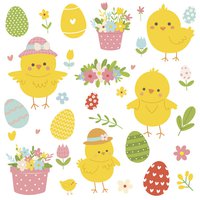 Serviettes 33x33 cm - Cheerful Chicks Easter Collage