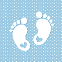 Servilletas 33x33 cm - Little Feet Blue