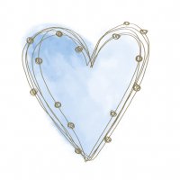 Servilletas 33x33 cm - Pastel Blue Heart