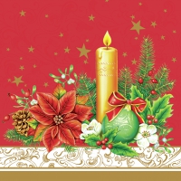 Serwetki 33x33 cm - Classical Christmas Decor Red