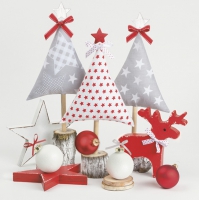Serviettes 33x33 cm - Xmas Trees Crafted with Cloth 