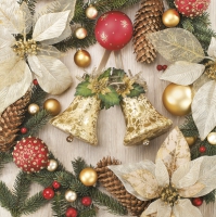 Serviettes 33x33 cm - Jingle Bells Composition