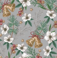 Serviettes 33x33 cm - Elegant Winter Background on Silver