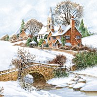 Napkins 33x33 cm - Snowy Winter View
