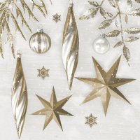 Servietten 33x33 cm - Gold Christmas Decorations