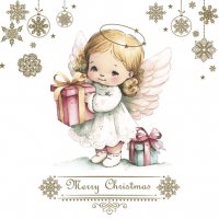 Servietten 33x33 cm - Lovely Angel with Presents
