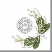 Servilletas 33x33 cm - Lilies of the Valley Bow with Silver Frame