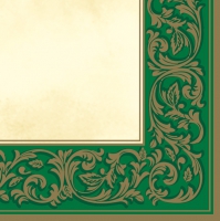 Serviettes 33x33 cm - Rococo Pattern Green