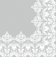 Servietten 33x33 cm - Ornament Border Grey