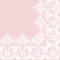 Napkins 33x33 cm - Ornament Border Pink