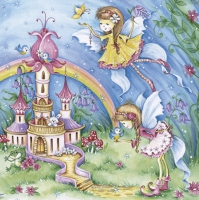 餐巾33x33厘米 - Magic Fairies with Castle