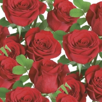 Napkins 33x33 cm - Classic Red Roses