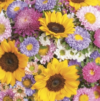 餐巾33x33厘米 - Colourful Summer Flowers Background