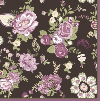 餐巾33x33厘米 - Wallpaper with Roses Claret
