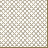 Serviettes 33x33 cm - Gold Arches with Dots White