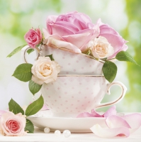 Servietten 33x33 cm - Cup of Roses