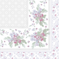 Serviettes 33x33 cm - Leaves Ornament Frame with Damasc Pattern