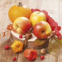 Servietten 33x33 cm - Autumn Apples and Pumpkin Composition